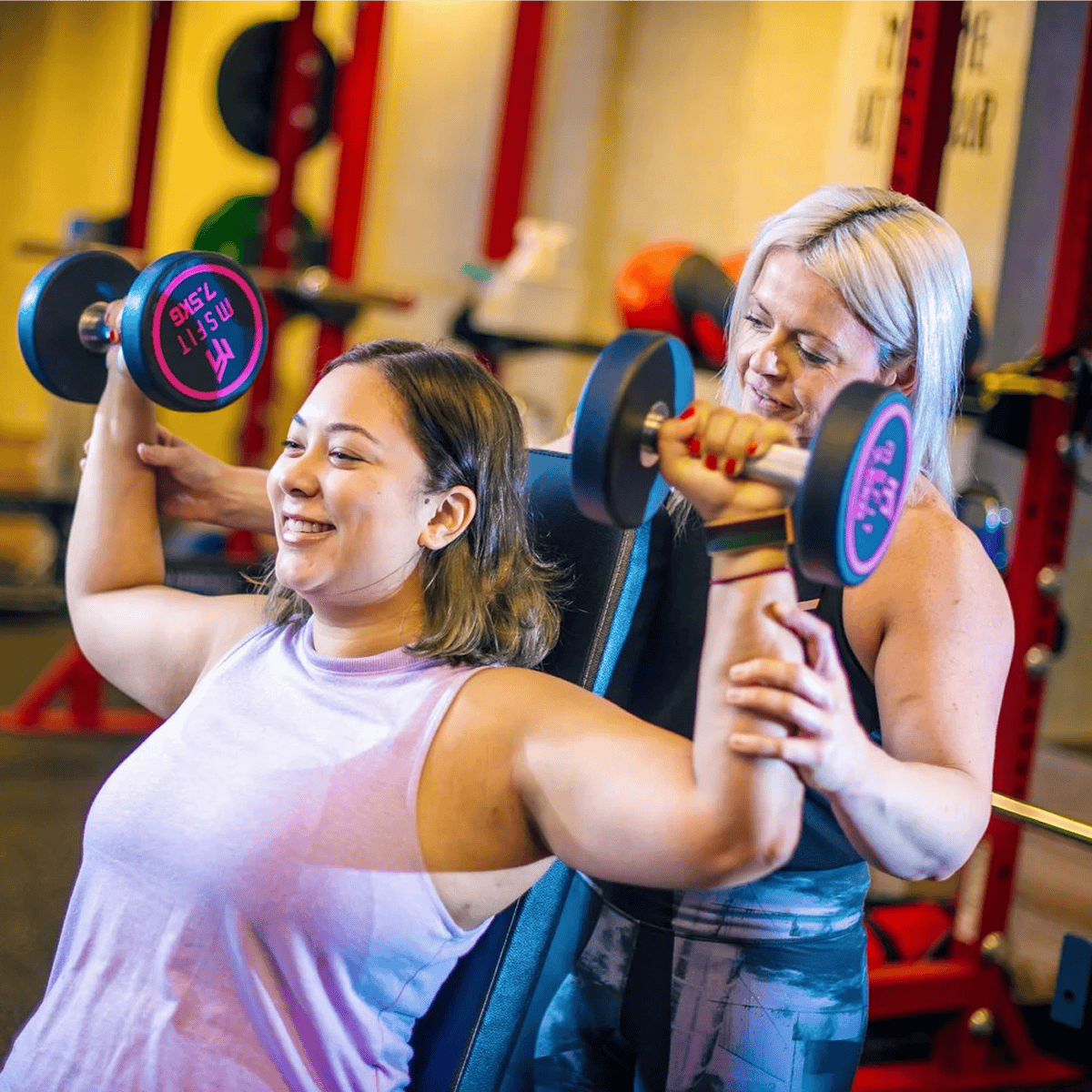 MSFIT members training with dumbbells