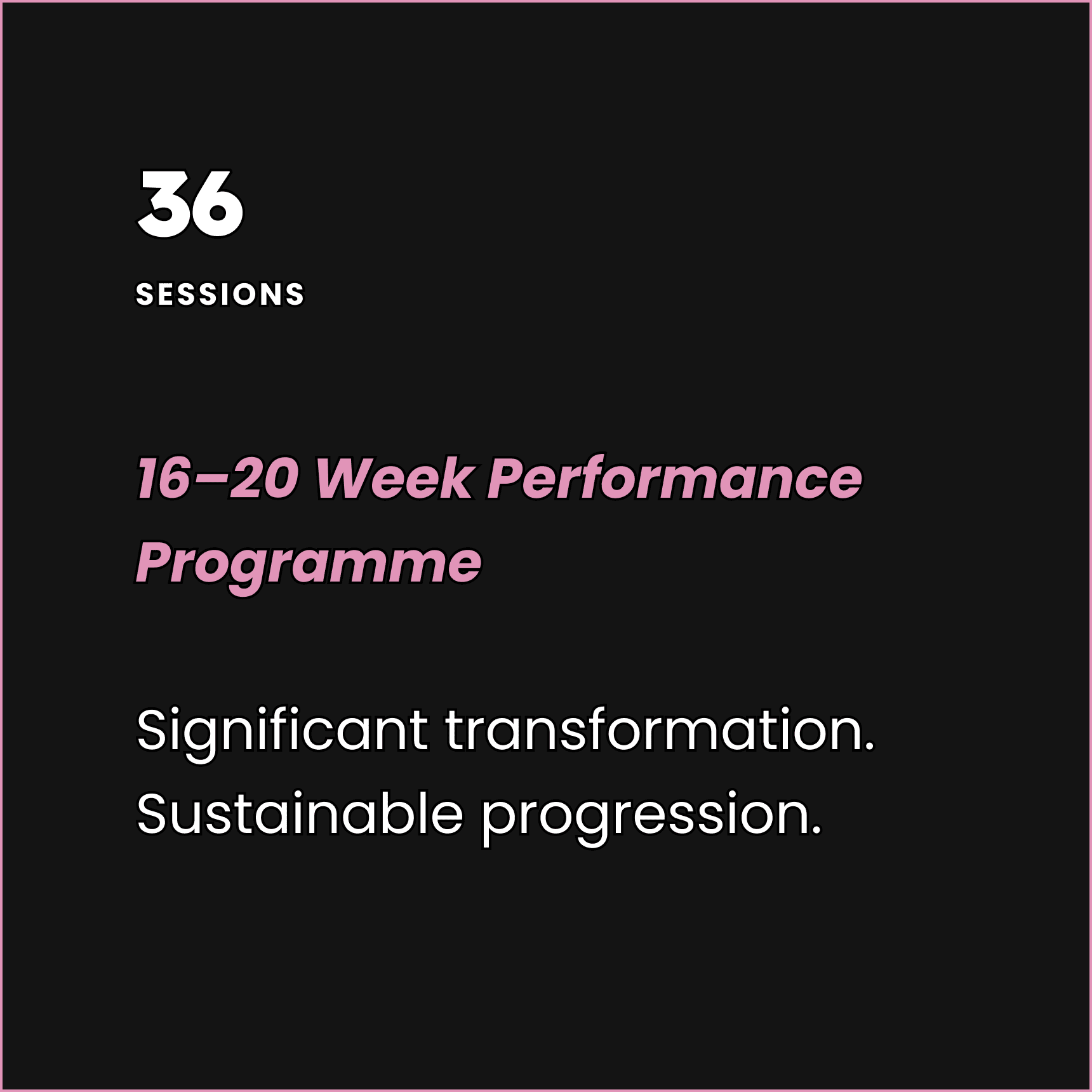 36 sessions programme