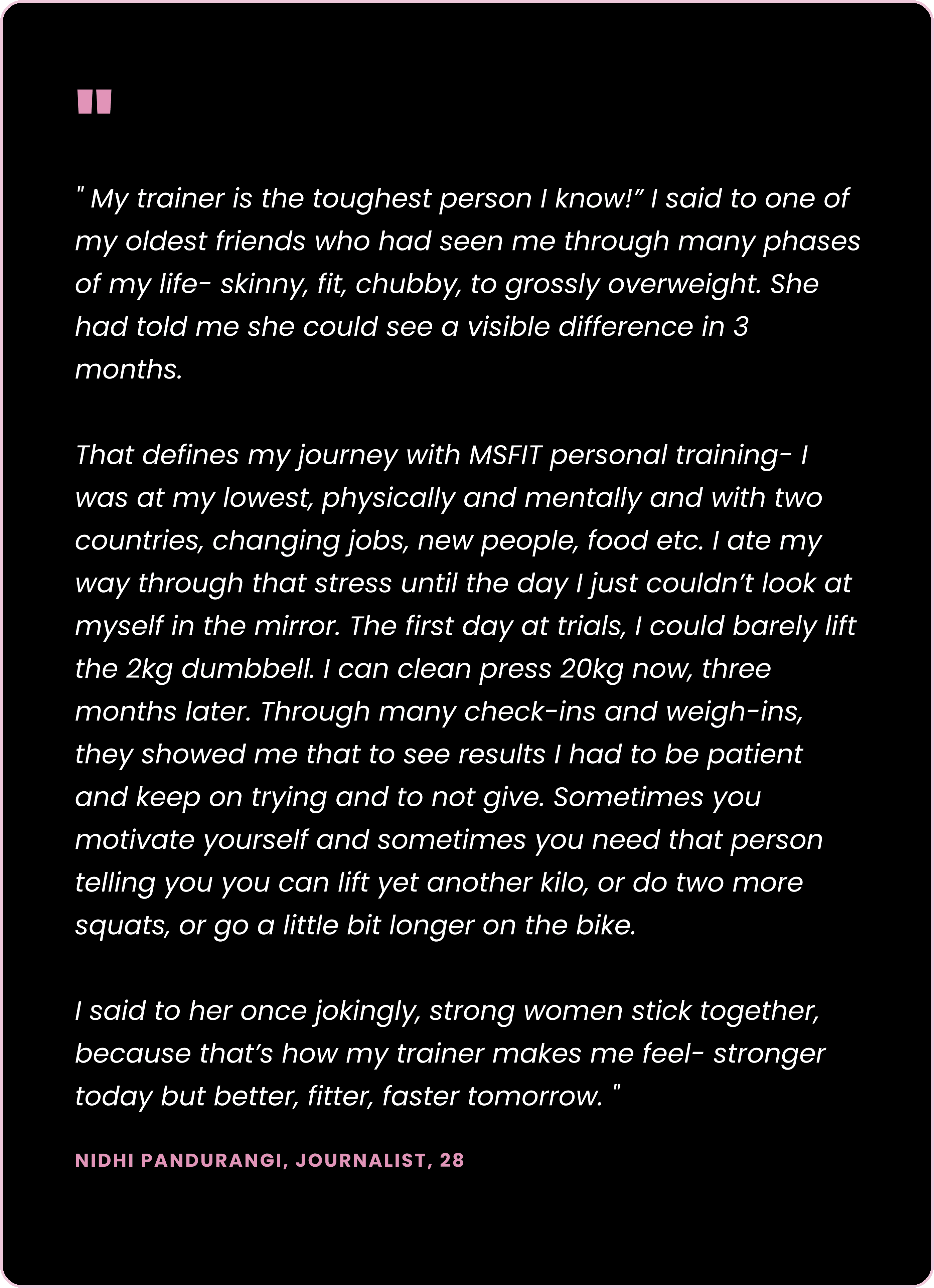Nidhi's MSFIT story